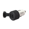 OPTIMATE USB 2100MA DUAL OUTPUT USB CHARGER WITH AUTO PLUG.