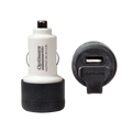 OPTIMATE USB 2100MA DUAL OUTPUT USB CHARGER WITH AUTO PLUG.