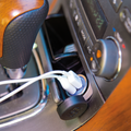OPTIMATE USB 2100MA DUAL OUTPUT USB CHARGER WITH AUTO PLUG.