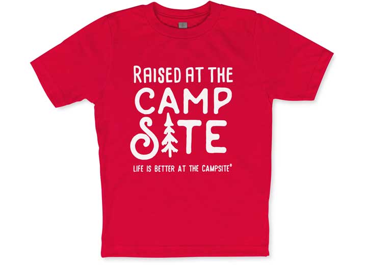 LIFE IS BETTER AT THE CAMPSITE SHIRT RED RAISED AT THE CAMPSITE YOUTH XL