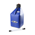 Utility Jug with Filler Hose Square Plastic 5 Gallon Blue Mr Gasket