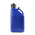 Utility Jug with Filler Hose Square Plastic 5 Gallon Blue Mr Gasket