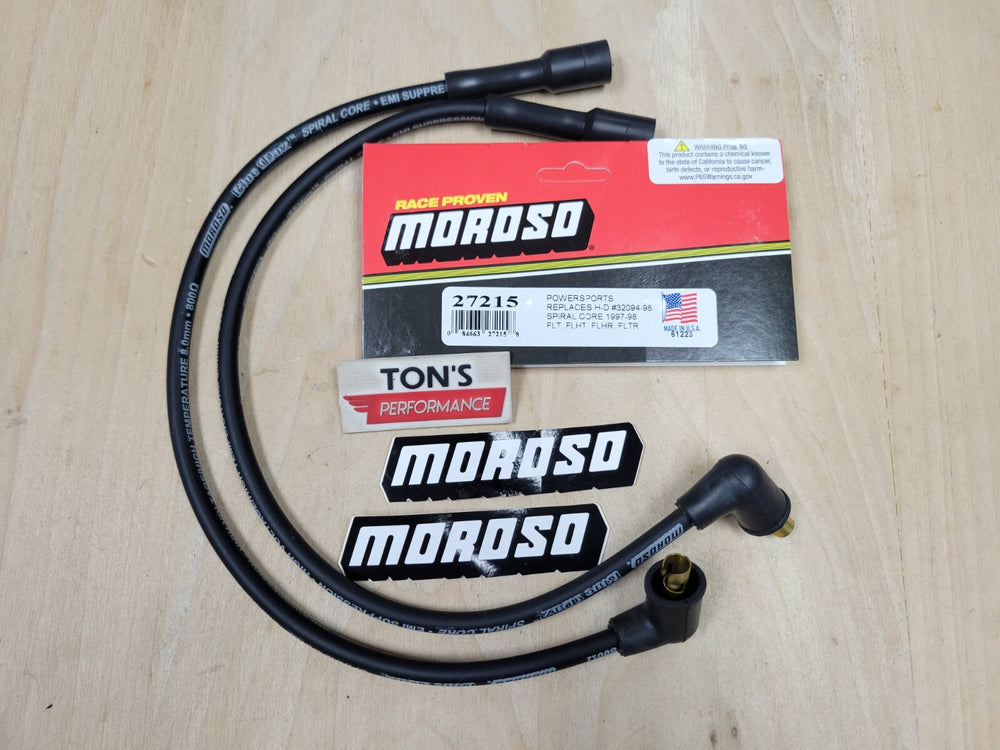 Moroso 97-98 Harley-Davidson FLT/FLHT/FLHR/FLTR Spiral Core Wire Set - Black
