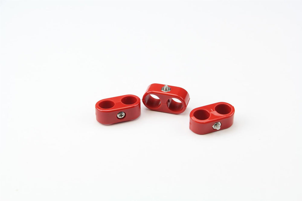 TCLAMP DOUBLE PLACE 9/16IN9/16IN(#6#6 AN) 3 PIECES RED