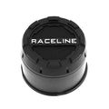 RACELINE 2PC PUSH-THRU BLK CAP 3.700 HUB