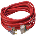 25FT SJTW 14/3 OUTDOOR EXTENSION CORD W/ LIGHTED END (RED)