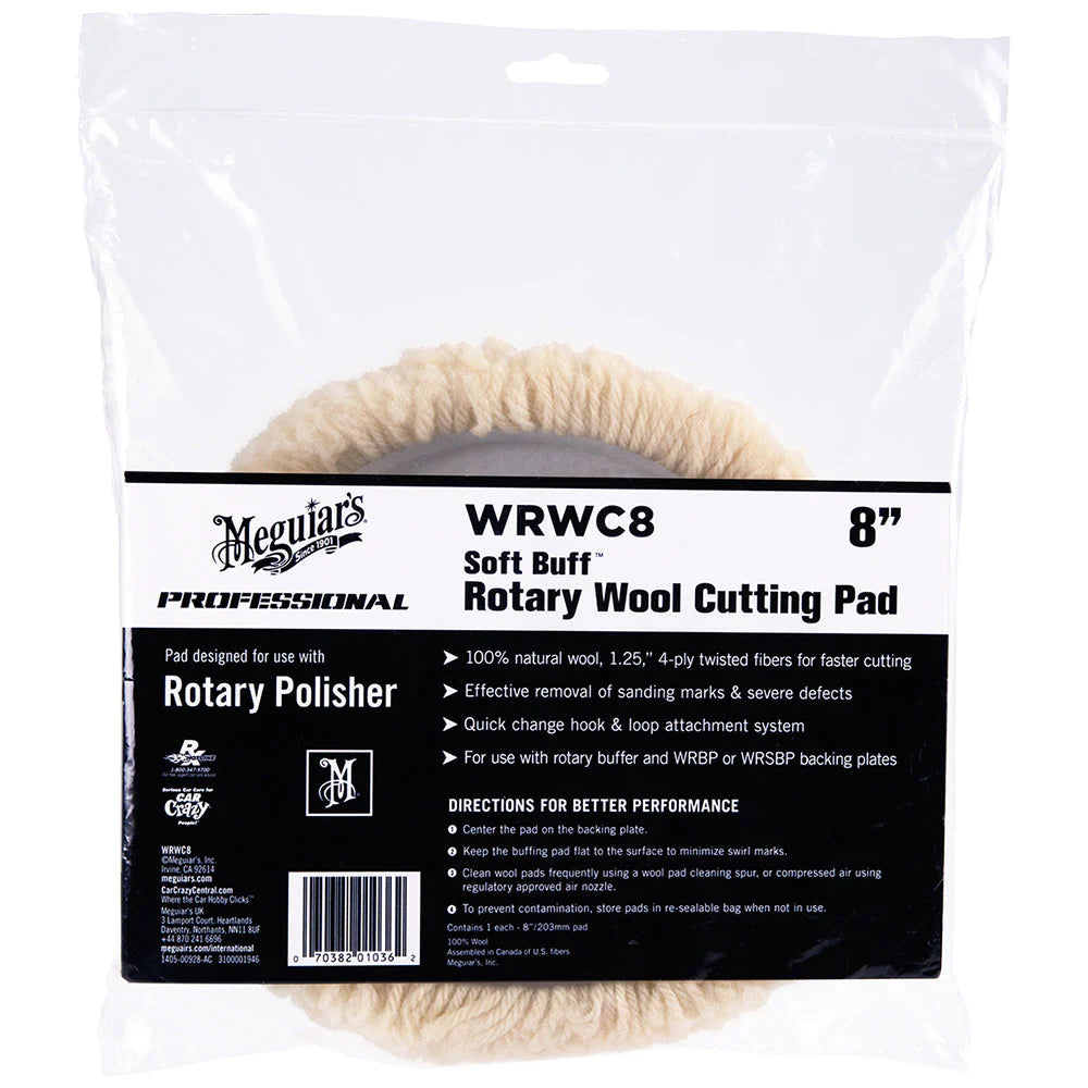 8IN SOFT BUFF ROTARY WOOL CUTTING PAD