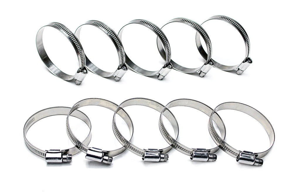 HPS Performance Stainless Steel Embossed Hose Clamps SAE 12 10pc Pack 7/8 - 1-1/4 (22mm-32mm)
