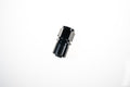 16 AN STRAIGHT CRIMP STYLE HOSE END W/ BLACK COLLAR BLACK