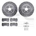 R1 12-25 Jeep Grand Cherokee Front Drill & Slot Silver Rotors w/Optimum OE Pads & Hardware