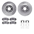 R1 14-26 Nissan Z Front Drill & Slot Silver Rotors w/Ceramic Pads & Hardware