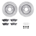 R1 12-25 Jeep Grand Cherokee WK Front Drill & Slot Silver Rotors w/Ceramic Pads & Hardware