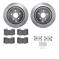 R1 09-24 INFINITI Q70L Rear Drill & Slot Silver Rotors w/Ceramic Pads & Hardware