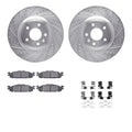 R1 11-19 Lincoln MKS Front Drill & Slot Silver Rotors w/Ceramic Pads & Hardware
