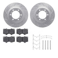 R1 10-24 Toyota Land Cruiser Front Drill & Slot Silver Rotors w/Optimum OE Pads & Hardware