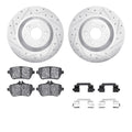 R1 14-21 Mercedes-Benz S560 Rear Drill & Slot Silver Rotors w/Euro Ceramic Pads & Hardware