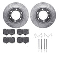 R1 03-23 Toyota 4Runner Front Drill & Slot Silver Rotors w/Optimum OE Pads & Hardware
