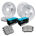 R1 15-21 Volkswagen Golf SportWagen Front & Rear Drill & Slot Silver Rotors w/Ceramic Pads