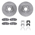 R1 99-14 Honda Accord Front Drill & Slot Silver Rotors w/Optimum OE Pads & Hardware