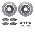 R1 02-09 Saab 9-7x Rear Drill & Slot Silver Rotors w/Ceramic Pads & Hardware
