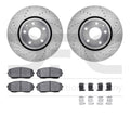 R1 16-25 Mazda CX-9 Front Drill & Slot Silver Rotors w/Optimum OE Pads & Hardware