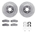 R1 07-20 Honda Pilot Front Drill & Slot Silver Rotors w/Ceramic Pads & Hardware