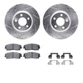 R1 05-23 Dodge Challenger Front Drill & Slot Silver Rotors w/Ceramic Pads & Hardware