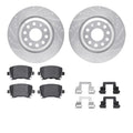 R1 06-21 Volkswagen Passat Rear Drill & Slot Silver Rotors w/Optimum OE Pads & Hardware