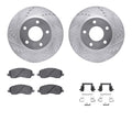 R1 07-17 Mitsubishi Lancer Front Drill & Slot Silver Rotors w/Optimum OE Pads & Hardware