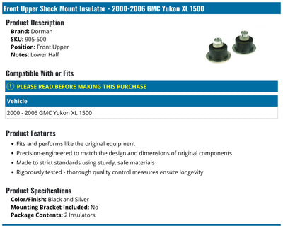 UPPER SHOCK INSULATORS