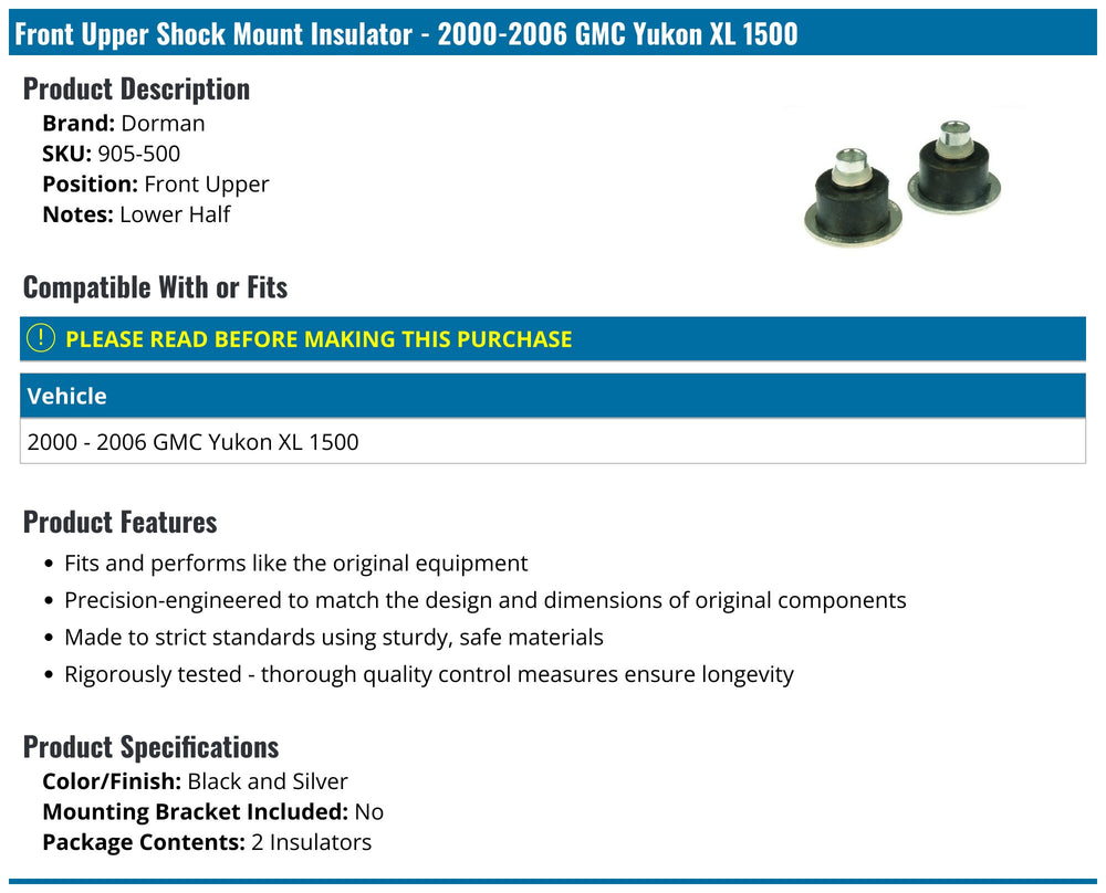 UPPER SHOCK INSULATORS
