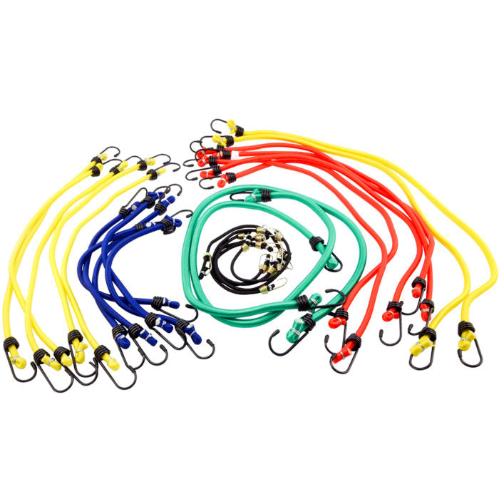 25PK JAR ASSORTMENT OF BUNGEY 10IN13IN18IN24IN30IN36IN RED/BLUE/GRN/YELLOW