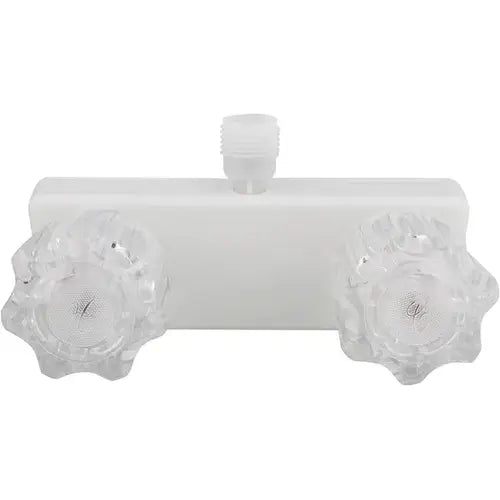 SHOWER VALVE FAUCET 4IN WHITE WITHCRYSTAL HANDLES AND VAC BREAKERFOR SHOWER HOSENONMETALLIC