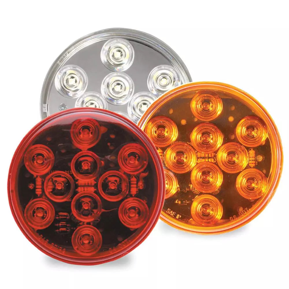 4IN ROUND RED LED LIGHT 10 LED 3 WIRE