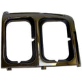 Right Dual Headlight Bezel for 84-90 Jeep XJ Cherokee, Plastic, Black & Chrome Crown Automotive