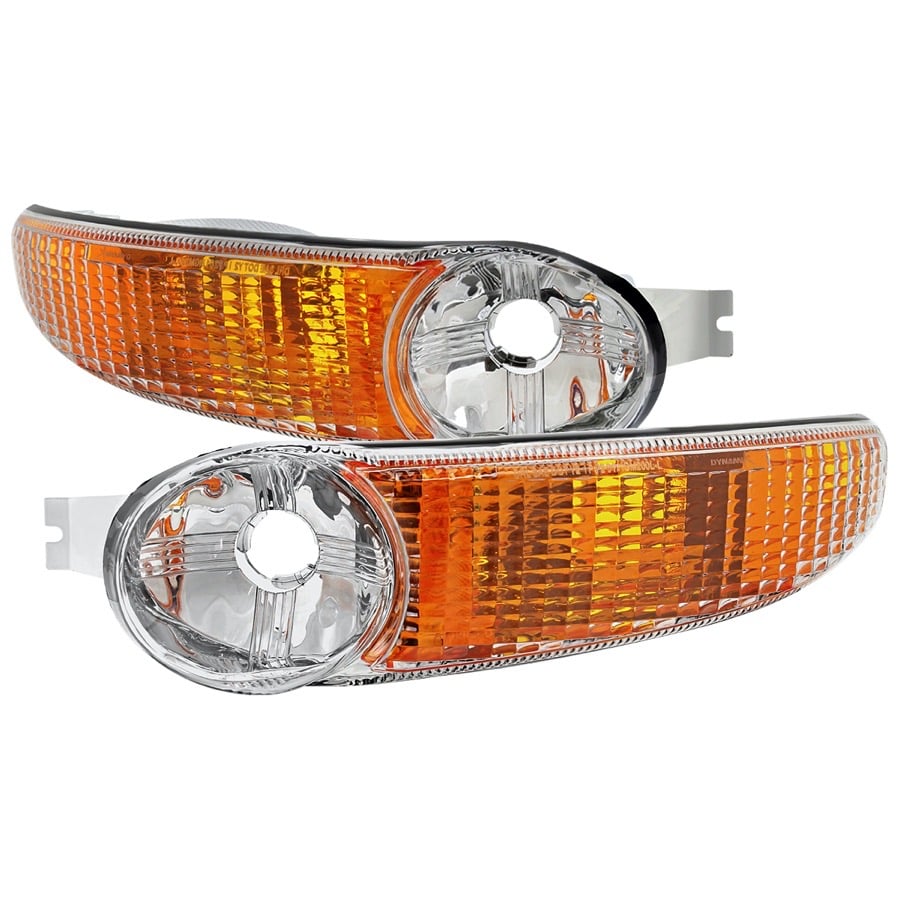 YUKON DENALI OE BUMPER LIGHT CHROME HOUSING CLEAR LENS - USES STOCK BULBS