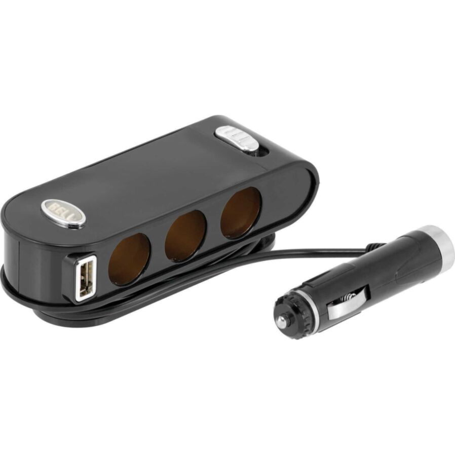 TRIPLE OUTLET WITH USB/BLK 2PK