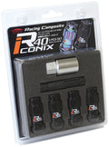 Project Kics R40 Iconix 12x1.50 Black Lug Nut (Black Seat) - 1pc