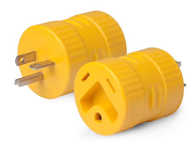 RV GENERATOR ADAPTER 20A STRAIGHT BLADE PLUG TO 30A RV CONNECTOR