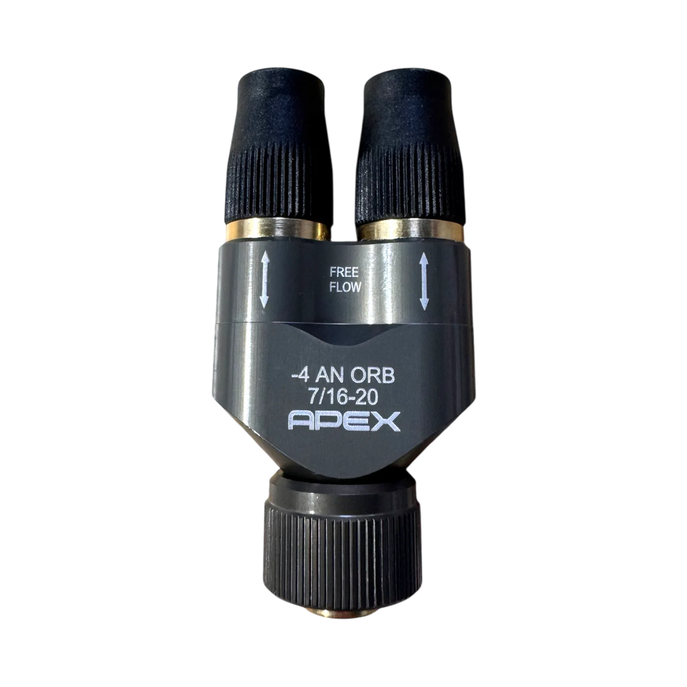 Apex Performance ASSEMBLY/FINISHED GOOD HOSE FITTING AND KITS Y-FREE QUIK CONN. TO 2X 3/8 HOSE BARB X02-11-009