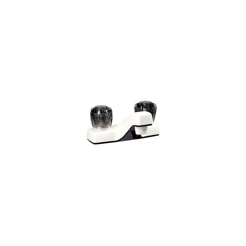 LAVATORY FAUCET 4IN 2 LEVER TEACUP PLASTIC WHITE