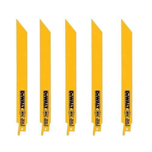 8IN 18 TPI STRAIGHT BACK BIMETAL RECIPROCATING SAW BLADE5 PACK