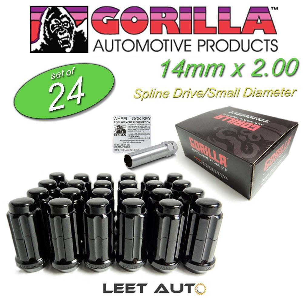 14MM X 2.00 DUPLEX ACORN BLACK CHROME LUGS CLAMSHELL