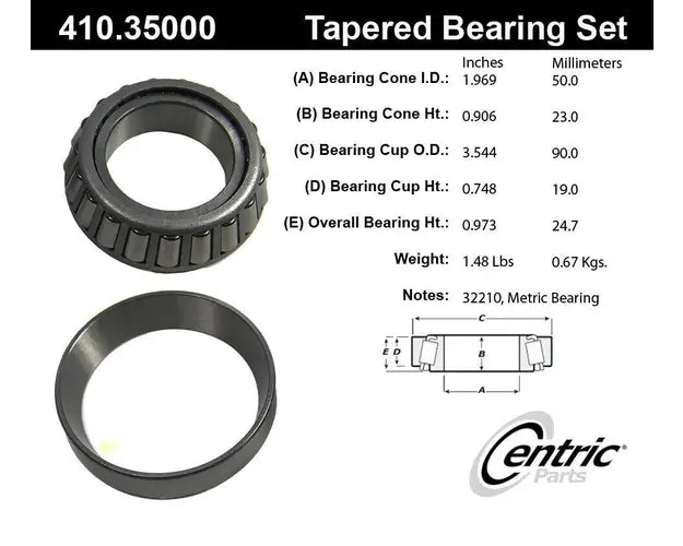 Centric Standard Tapered Bearing - Rear Inner/Outer