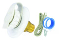 WATER INLET 23/4IN PLASTIC FLANGE WHITE LEADFREE CARDED
