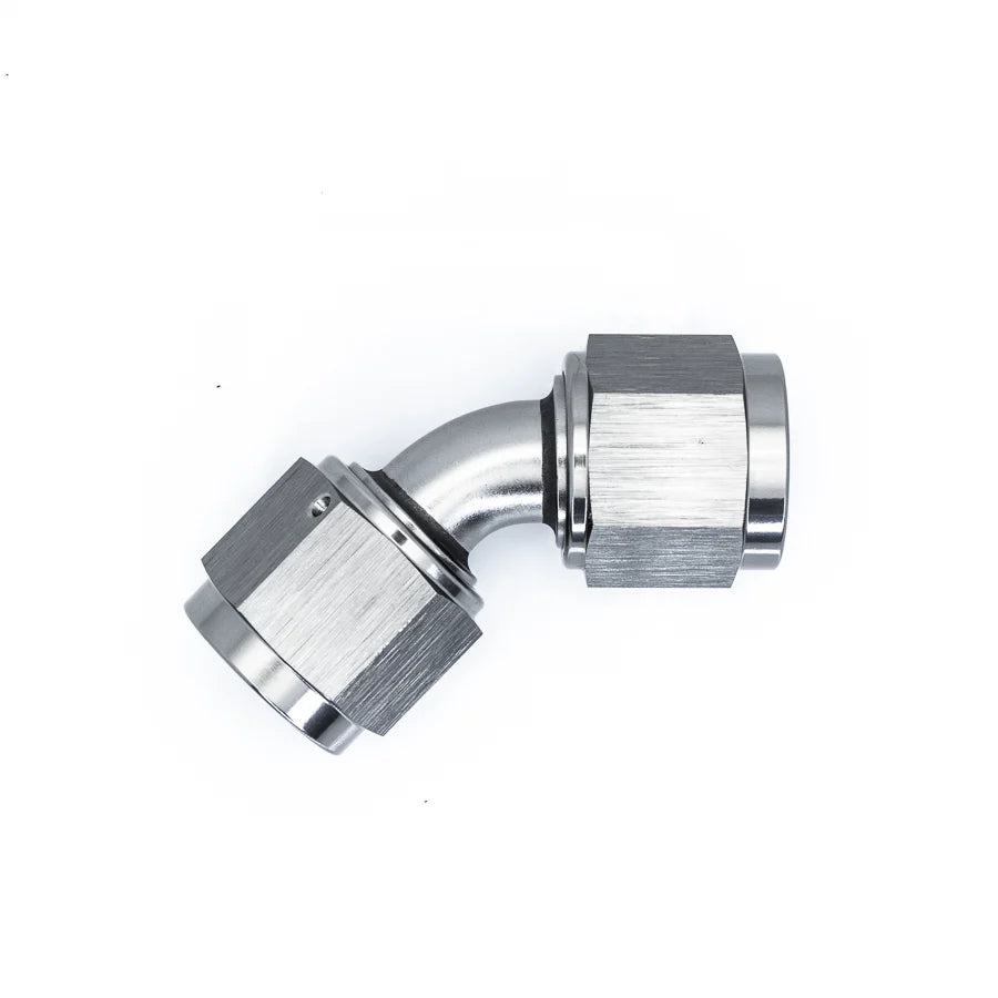 DeatschWerks 8AN Flare Female Swivel 45-degree to 8AN Flare Female Swivel 45-degree anodized DW titanium
