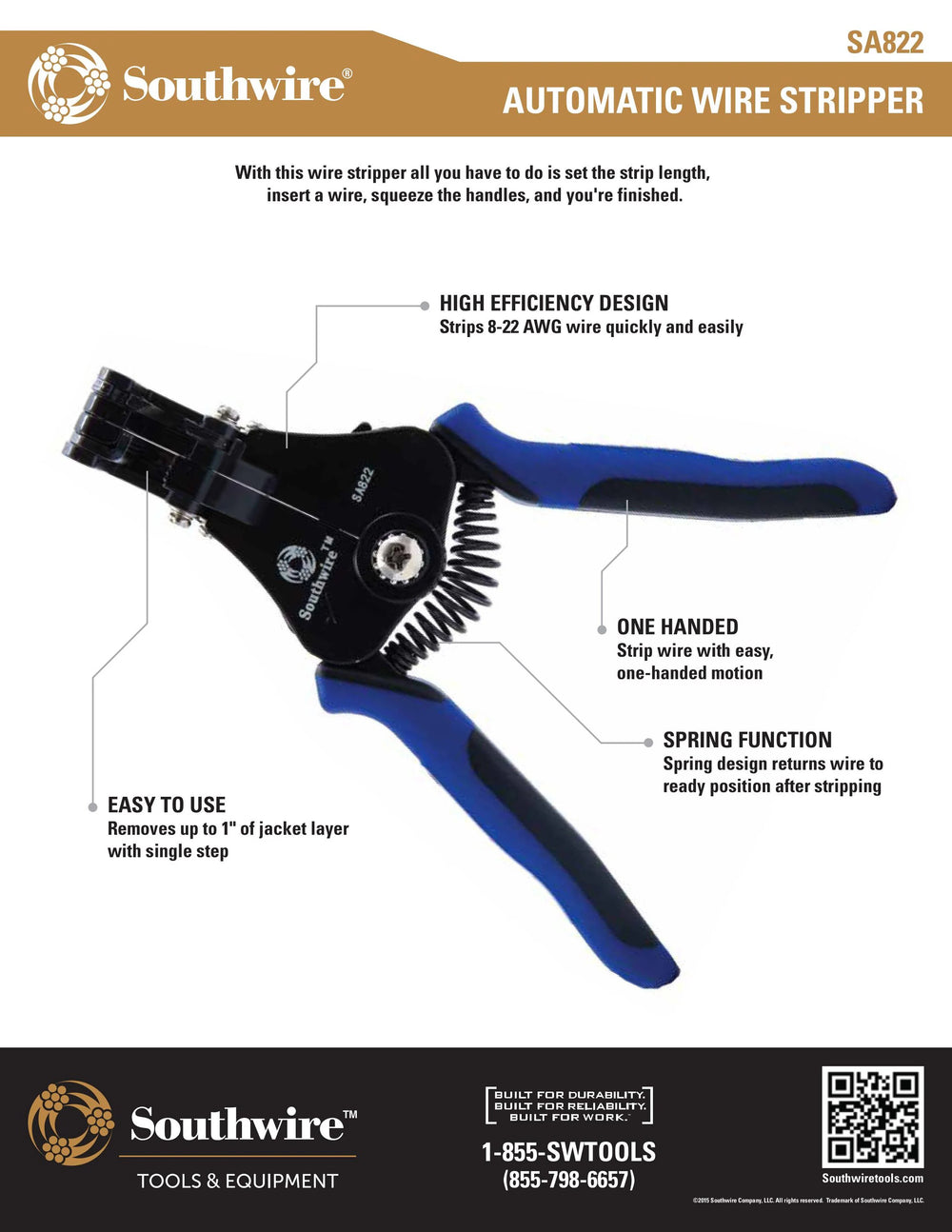 SA822 AUTOMATIC WIRE STRIPPER 822 AWG