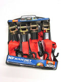 RATCHET TIE DOWN - 1" X 10' (4 PACK