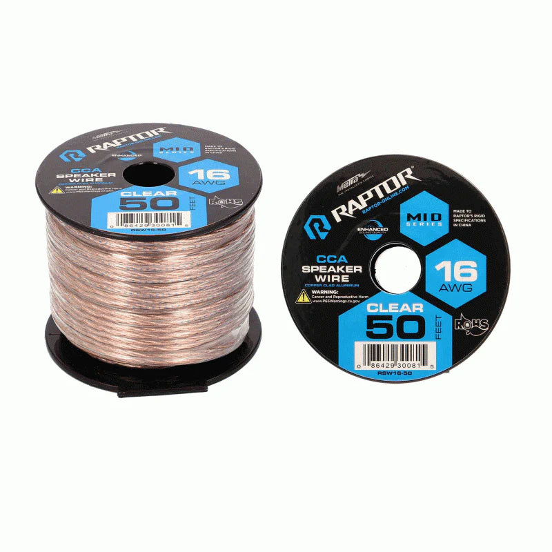SPEAKER WIRE 16GA CLEAR 50FT - VICE SERIES