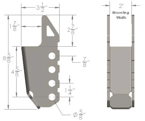 INSIDE FRAME PANHARD / TRACKBAR MOUNTING BRACKET 1/4